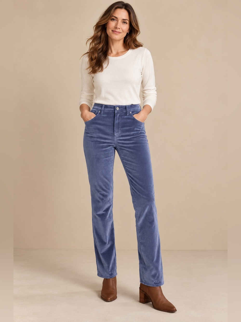🌺 Soft Surroundings Blakely Velveteen Straight-Leg Pants
